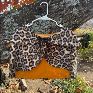 Vintage Old Hollywood Leopard Capelet / 1960s Faux Fur Shawl